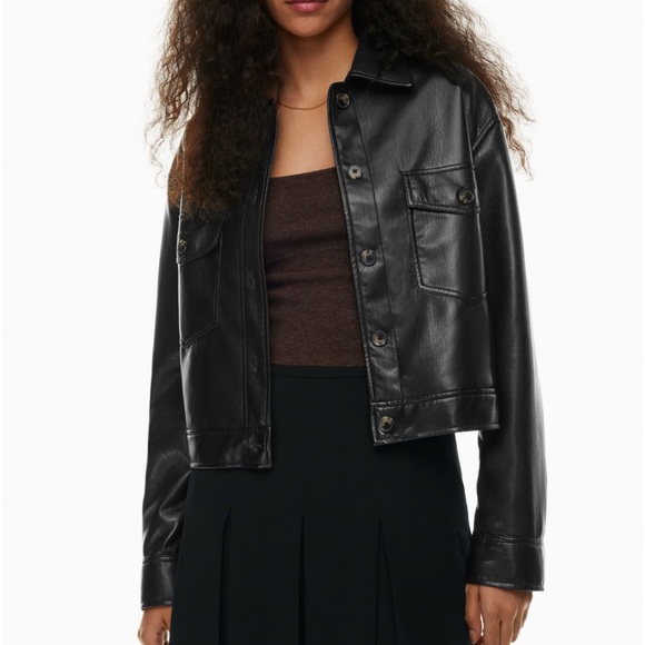 Autumn Fall Shirt Jacket- Faux Leather- Aritzia - Picture 3 of 4